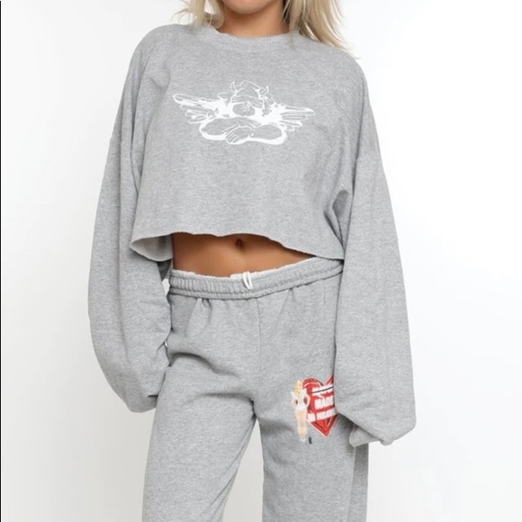 Boys Lie Tops - BOYS LIE   Made in Heaven Crop Sweatshirt SET